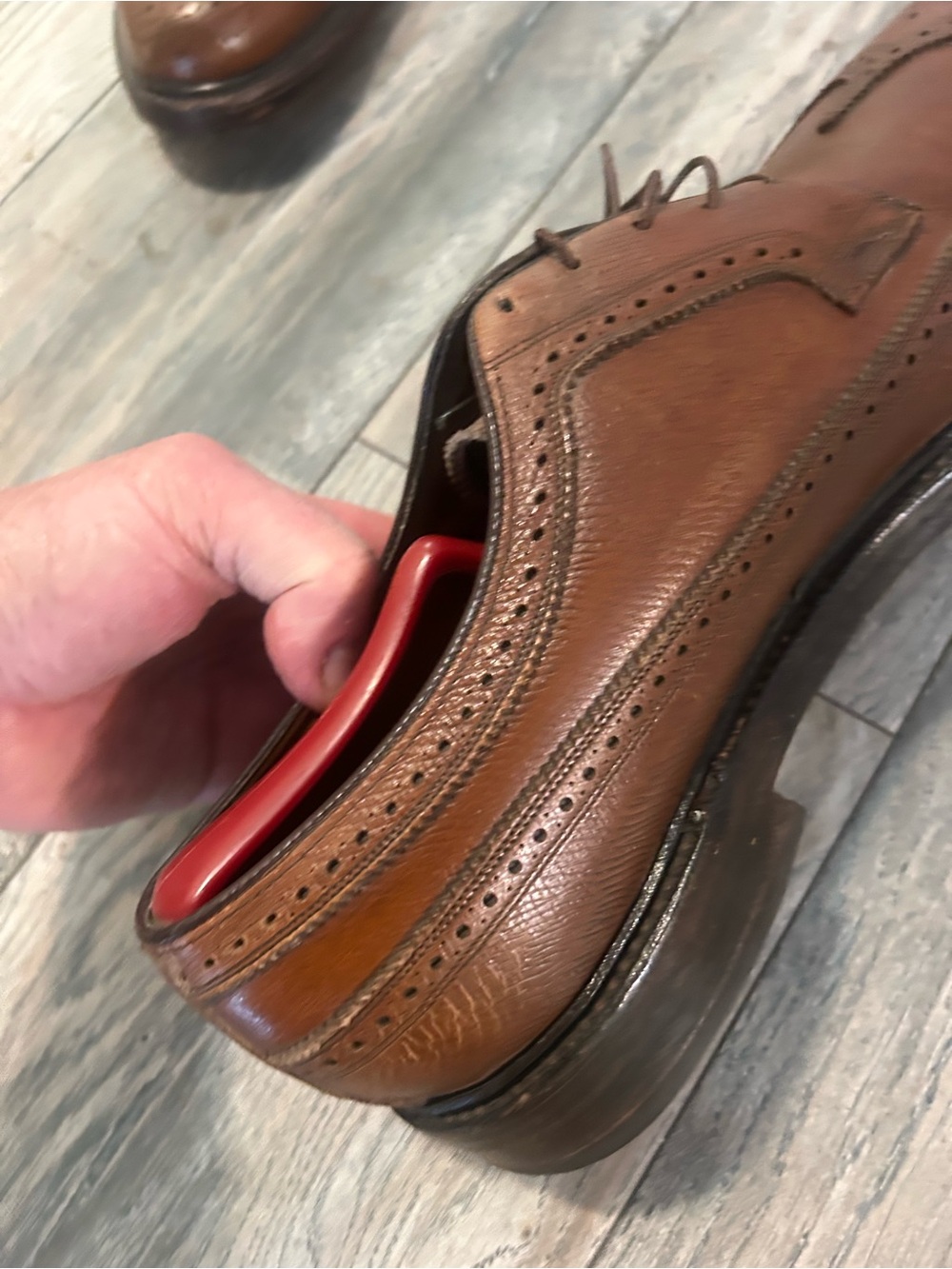 Florsheim Imperial 93602 Wingtip Shoes Men’s 11.5 D Brown Pebble Grain - Picture 5 of 13